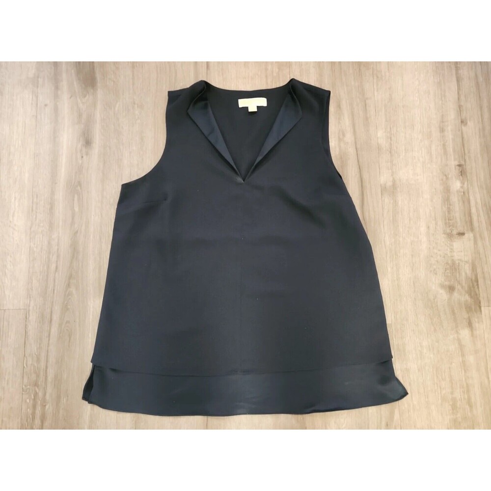 MICHAEL KORS BLACK  TOP XL Cut Out Short Sleeves COTTON BLEND XL Nice